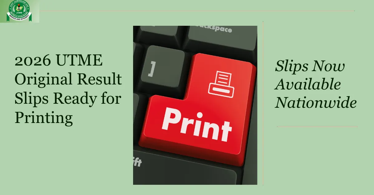 2026 UTME Original Result Slips Now Available Nationwide