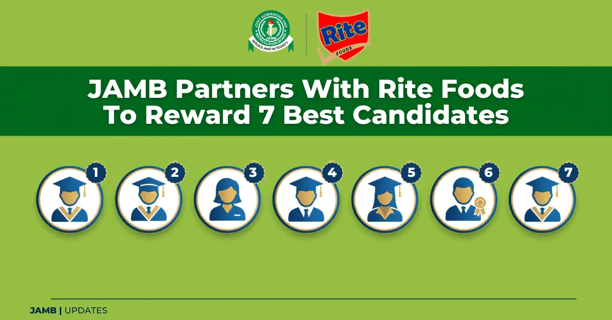 JAMB Partners With Rite Foods To Reward 7 Best Candidates