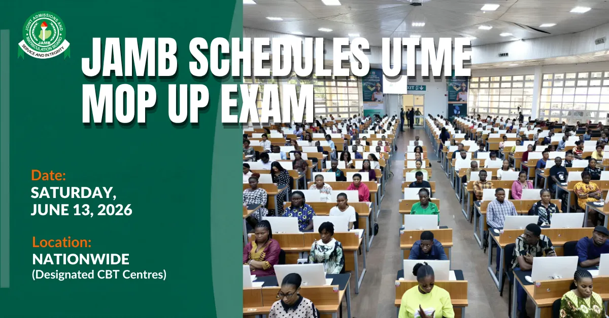 JAMB Schedules UTME Mop Up Exam for June 13