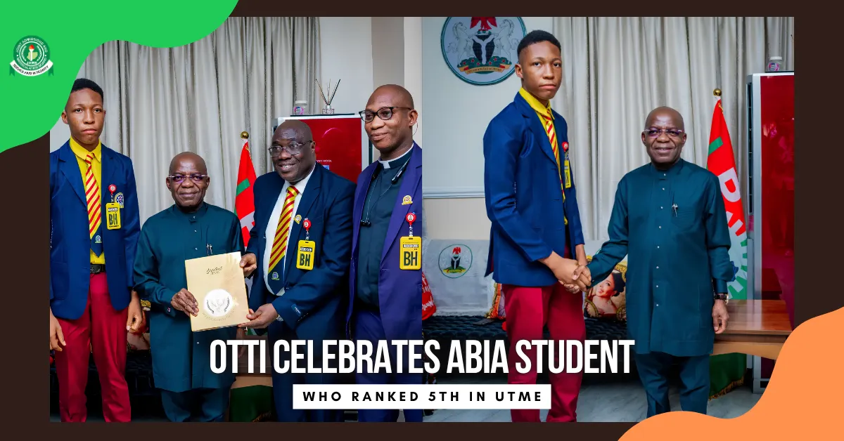 Otti Celebrates Abia Student Who Ranked 5th in UTME
